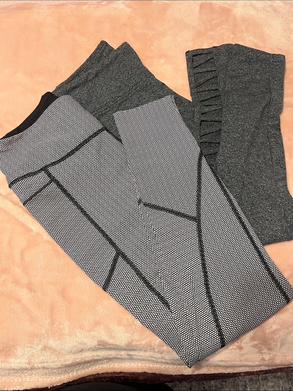 Victoria's Secret Gray Patterned & Charcoal Leggings Set
